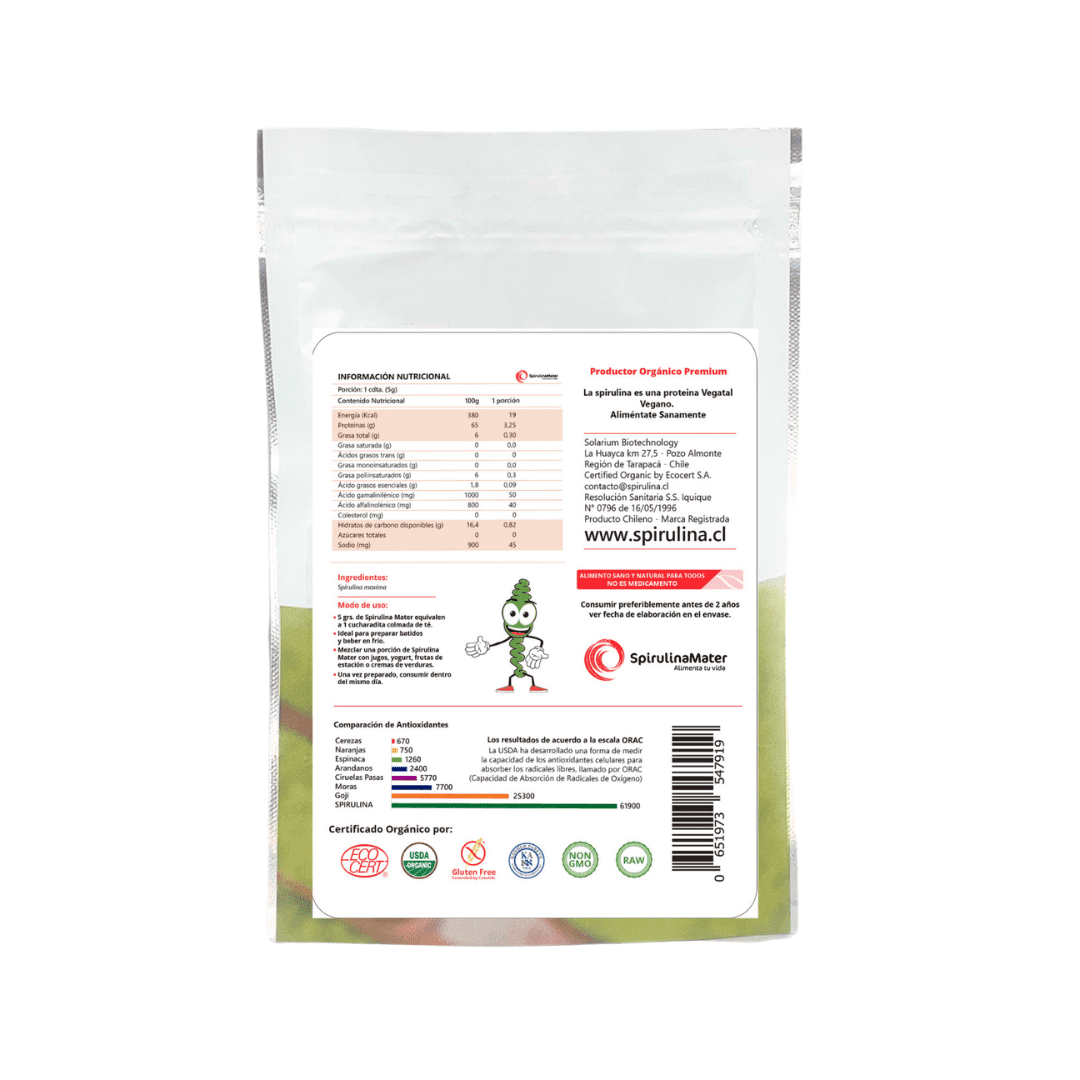 Pack x2 Espirulina en Polvo Orgánica SPIRULINA MATER 150g