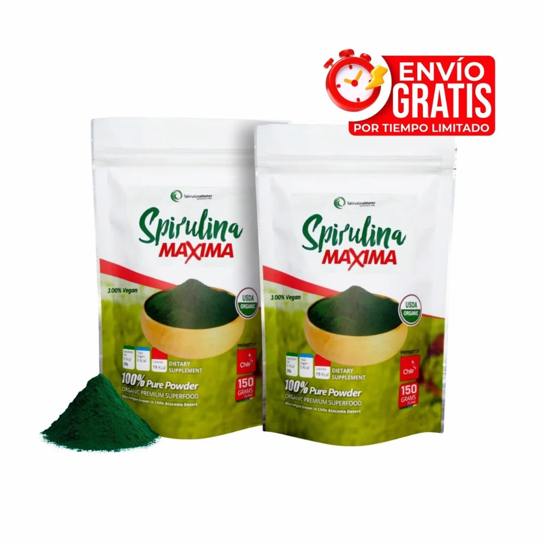 Pack x2 Espirulina en Polvo Orgánica 150g + ENVÍO GRATIS