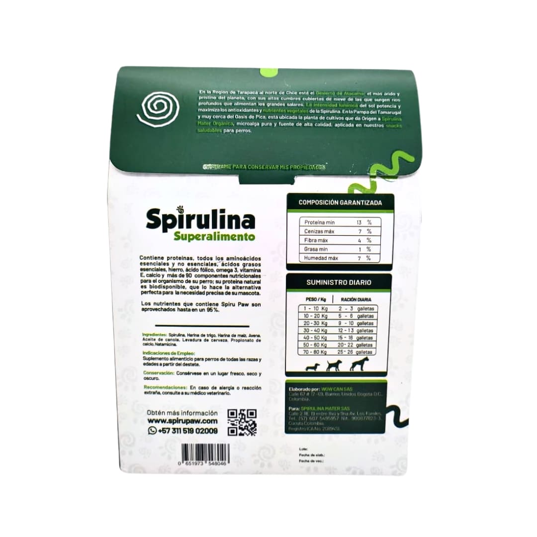 Pack x2 Snack a base de Espirulina SPIRU PAW para perros