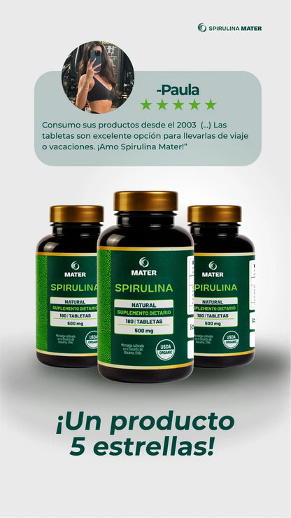 Espirulina Premium En Tabletas 180 Unidades