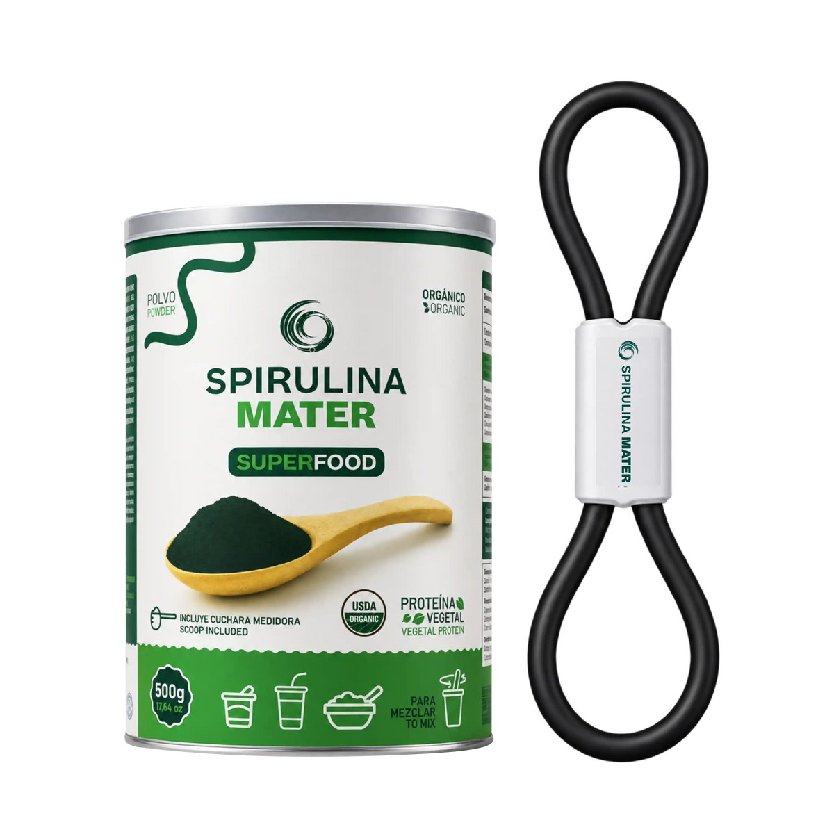 Espirulina en Polvo Orgánica 500g + BANDA DE REGALO + ENVÍO GRATIS